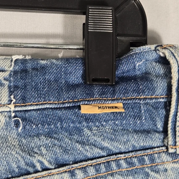 Mother High Waisted Hiker Hover Chew Jean Size 29 High Rise Patches Button Fly - Picture 11 of 16